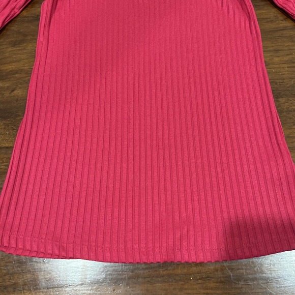 Decree Top Women’s‎ Medium Hot Pink Short Sleeve Scoop Neck Ribbed Stretch Top - Picture 4 of 14